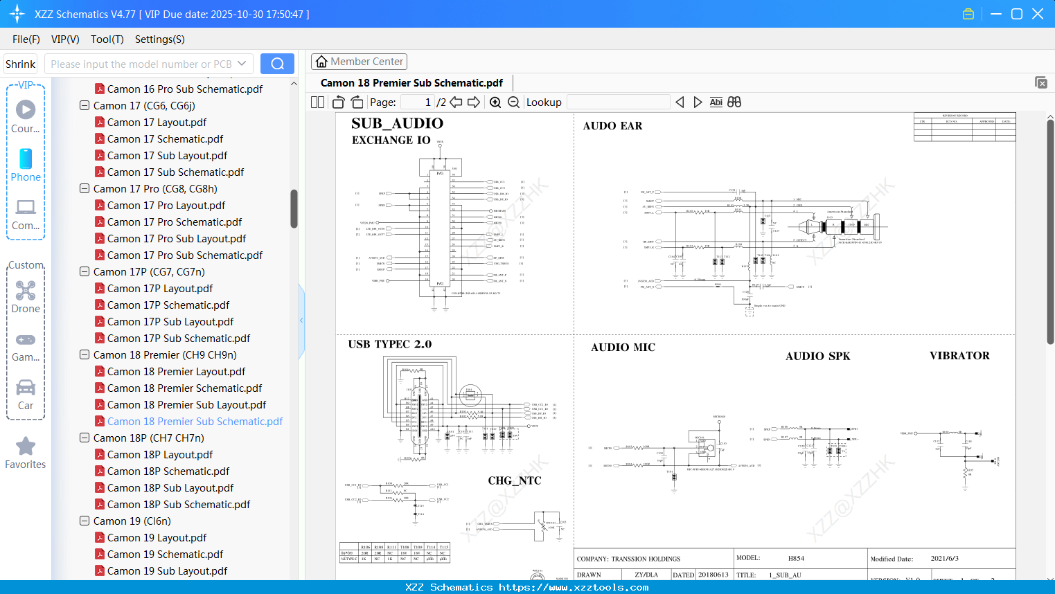 Tecno Camon 18 Premier Sub Schematic